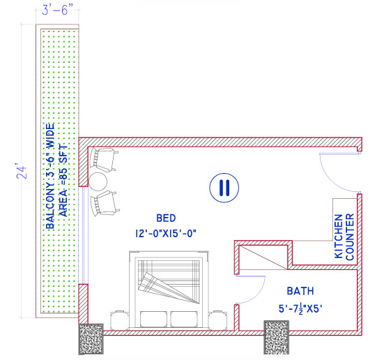 Studio Apartment Layout